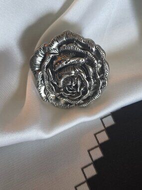 SCARF SLIDE PEWTER Floral NEW by Ornaments RANCH DUN RIGHT Collection